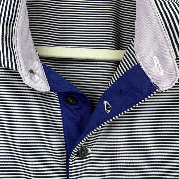 Greyson Saranac Polo Performance Golf Resort Striped Purple Mens XL Short Sleeve - Picture 3 of 11
